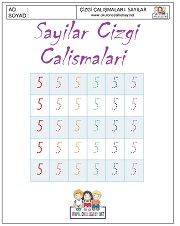 okul öncesi 1 sayısı çizgi çalışması